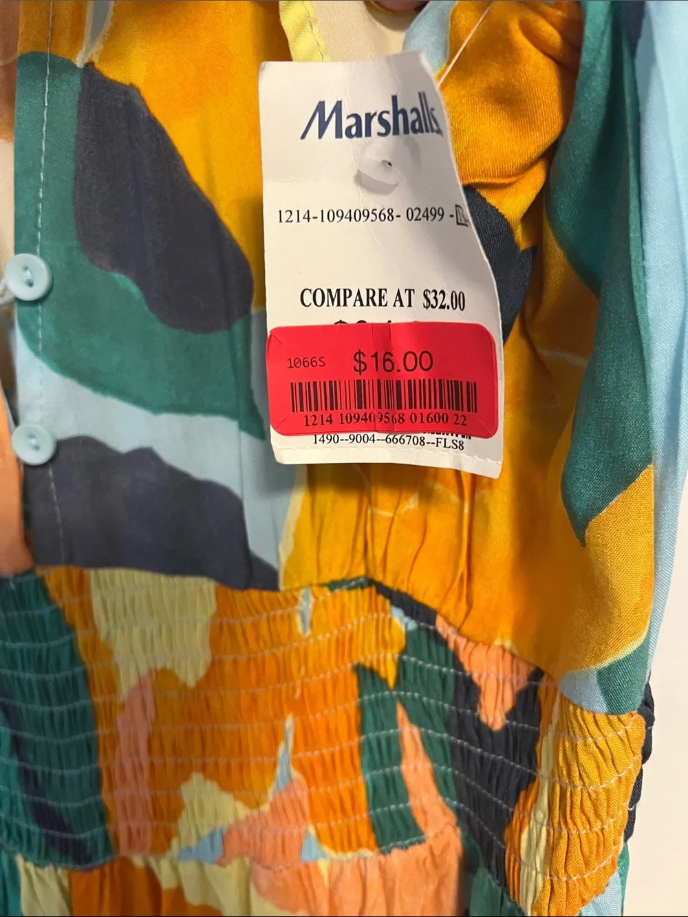Colorful Abstract Maxi Dress in Yellow, Teal & Coral
